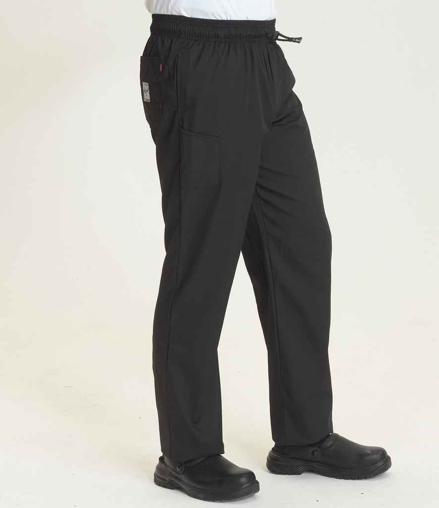 Le Chef Professional Trousers in Black by Le Chef — Custom branded clothing by Print Press, featuring premium embroidery produced in our specialist print lab in the UK.