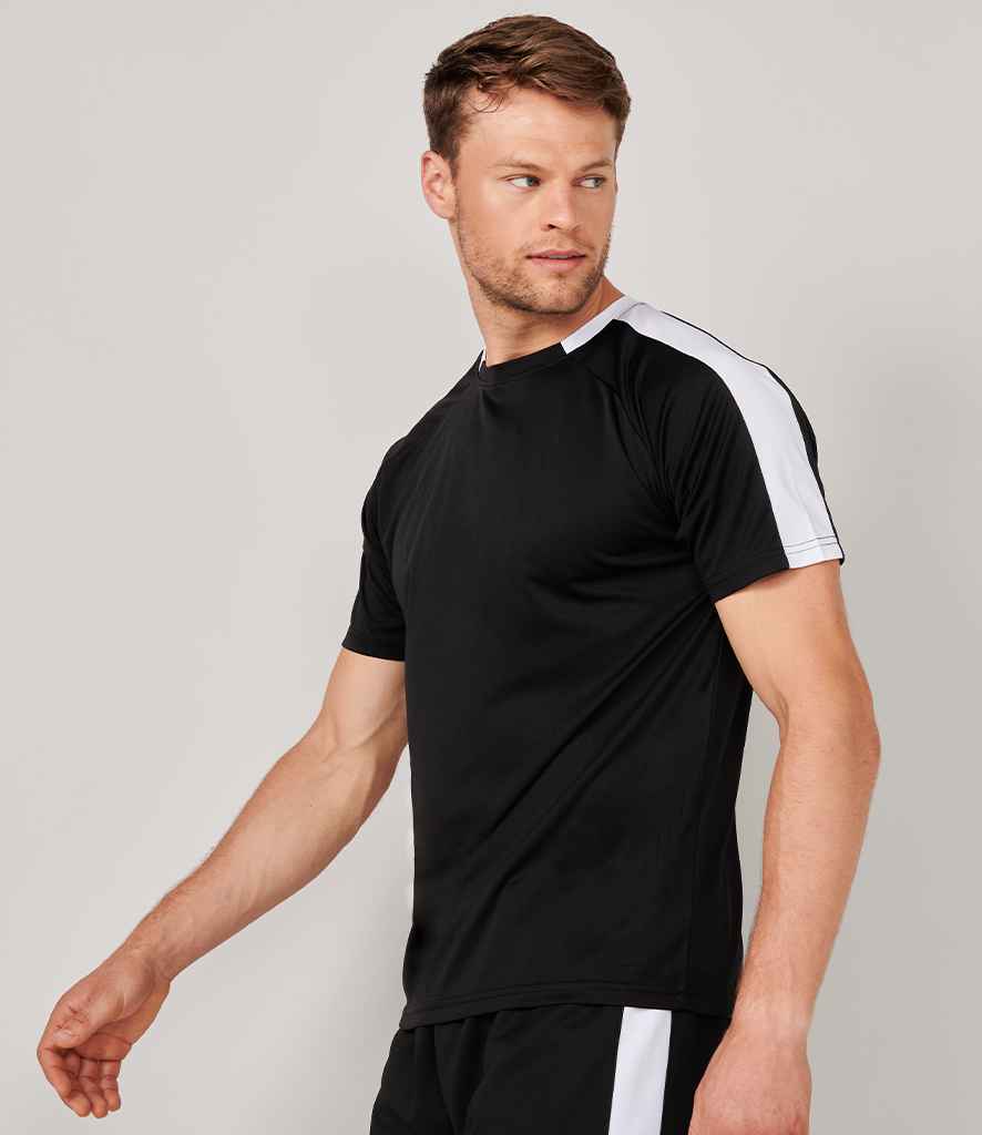 Finden and Hales Unisex Team T-Shirt in Black White by Finden + Hales — Custom branded clothing by Print Press, featuring premium embroidery produced in our specialist print lab in the UK.