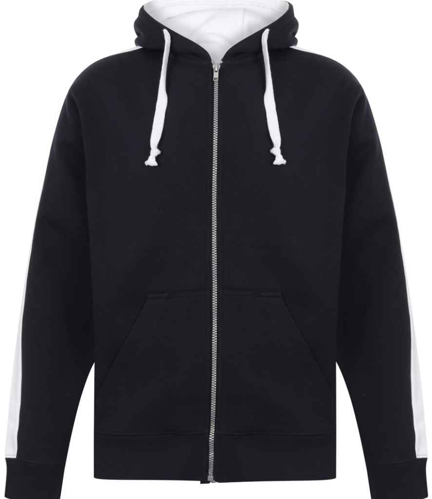 Finden and Hales Contrast Zip Hooded Sweatshirt in by Finden + Hales — Custom branded clothing by Print Press, featuring premium embroidery produced in our specialist print lab in the UK.
