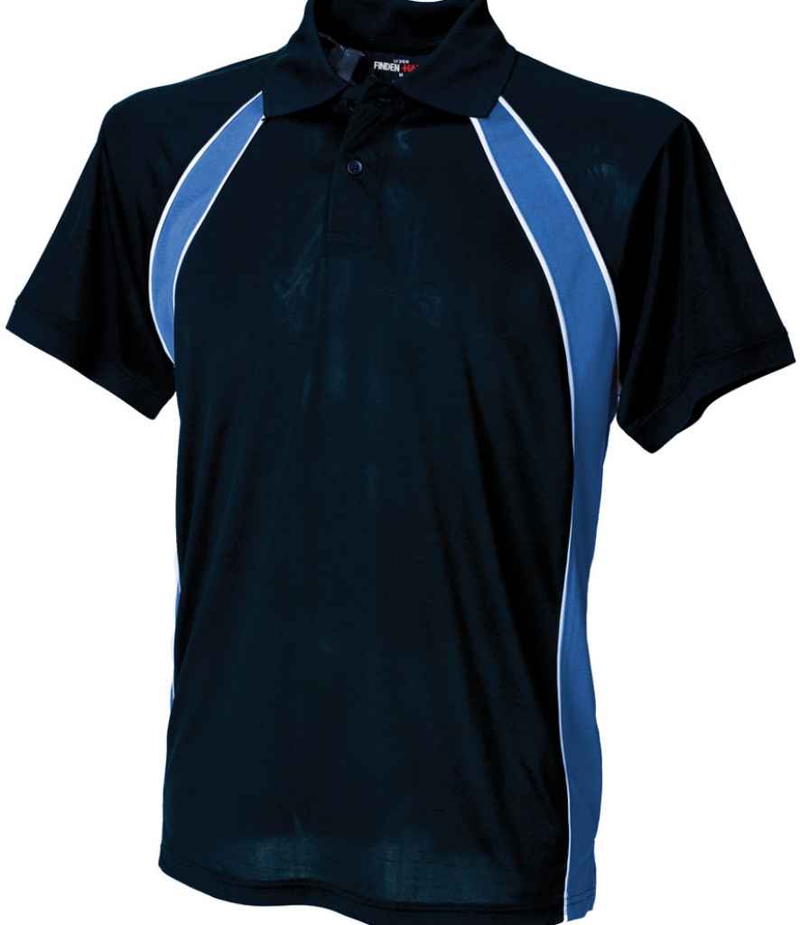 Finden and Hales Performance Team Polo Shirt in Navy Royal Blue White by Finden + Hales — Custom branded clothing by Print Press, featuring premium embroidery produced in our specialist print lab in the UK.