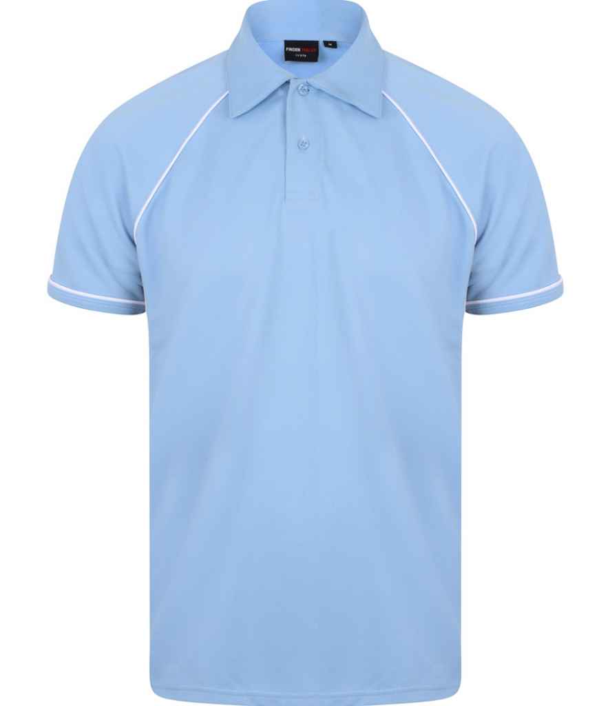 Finden and Hales Performance Piped Polo Shirt in by Finden + Hales — Custom branded clothing by Print Press, featuring premium embroidery produced in our specialist print lab in the UK.