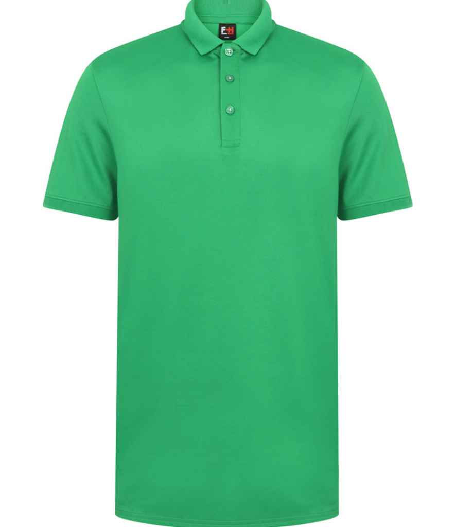 Finden and Hales Unisex Contrast Panel Pique Polo Shirt in Kelly Green White by Finden + Hales — Custom branded clothing by Print Press, featuring premium embroidery produced in our specialist print lab in the UK.