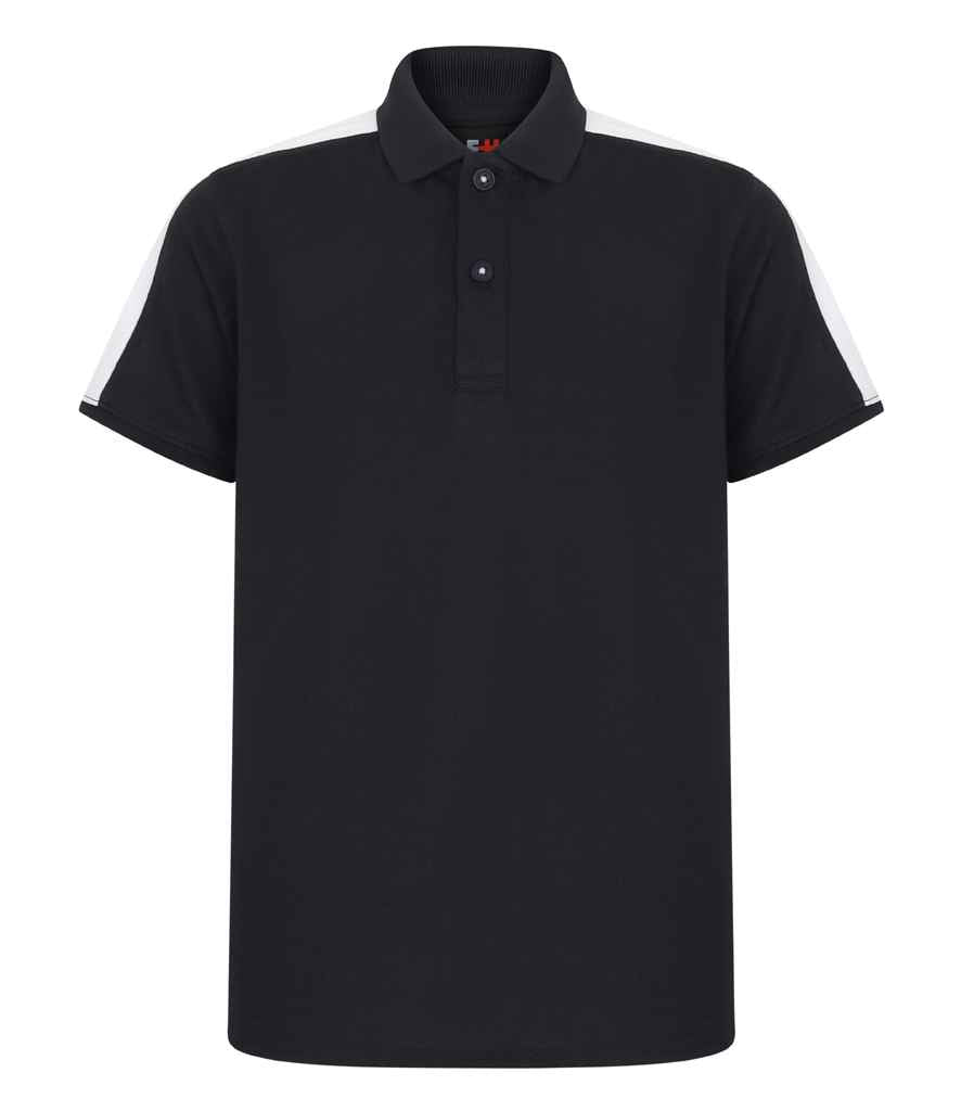 Finden and Hales Kids Contrast Panel Pique Polo Shirt in Navy White by Finden + Hales — Custom branded clothing by Print Press, featuring premium embroidery produced in our specialist print lab in the UK.