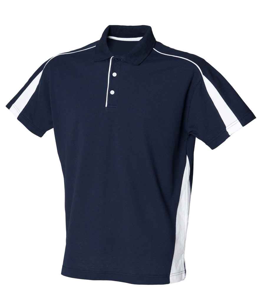 Finden and Hales Club Poly/Cotton Pique Polo Shirt in Navy White by Finden + Hales — Custom branded clothing by Print Press, featuring premium embroidery produced in our specialist print lab in the UK.