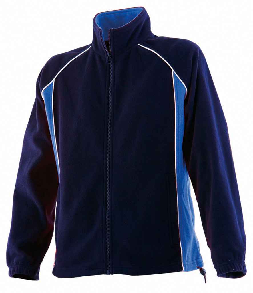 Finden and Hales Ladies Contrast Micro Fleece Jacket in Navy Royal Blue White by Finden + Hales — Custom branded clothing by Print Press, featuring premium embroidery produced in our specialist print lab in the UK.