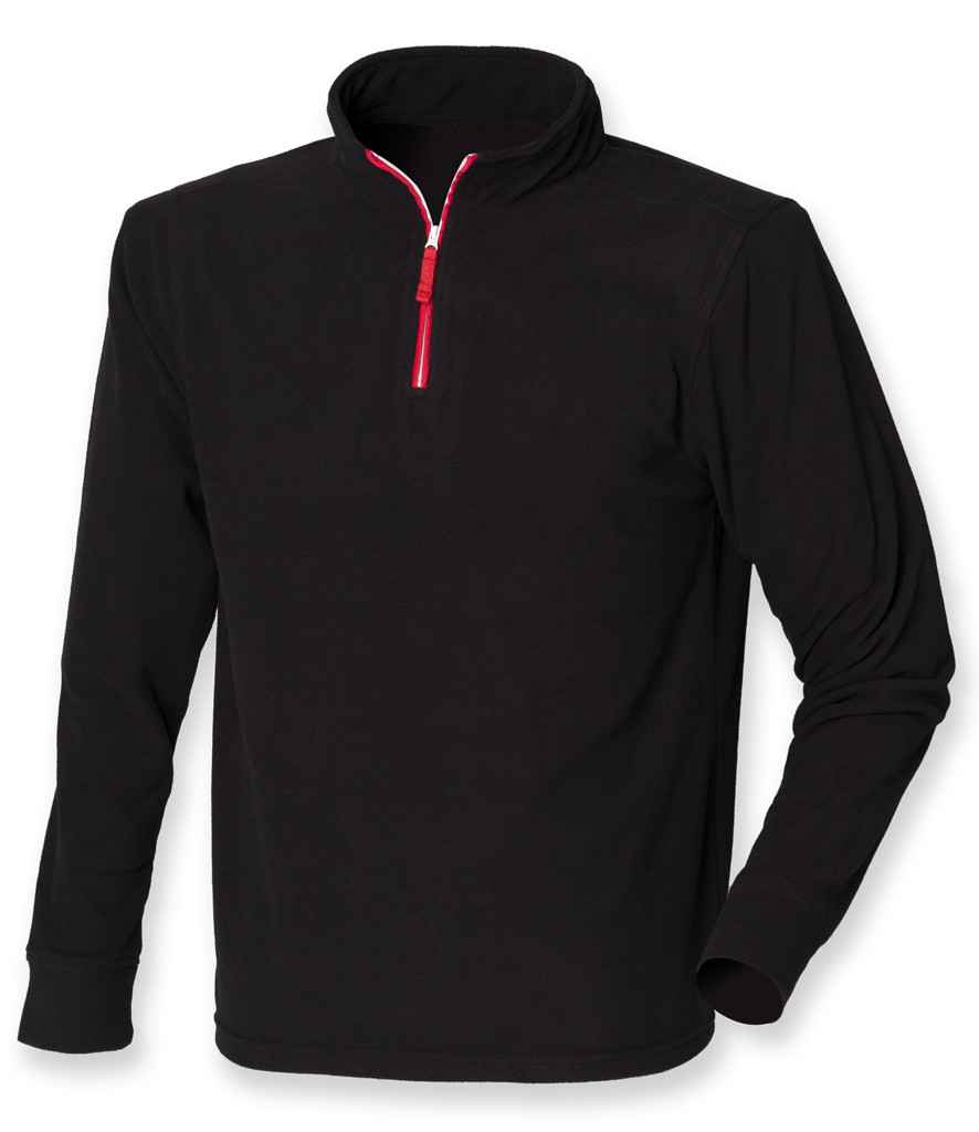Finden and Hales Zip Neck Piped Micro Fleece in by Finden + Hales — Custom branded clothing by Print Press, featuring premium embroidery produced in our specialist print lab in the UK.