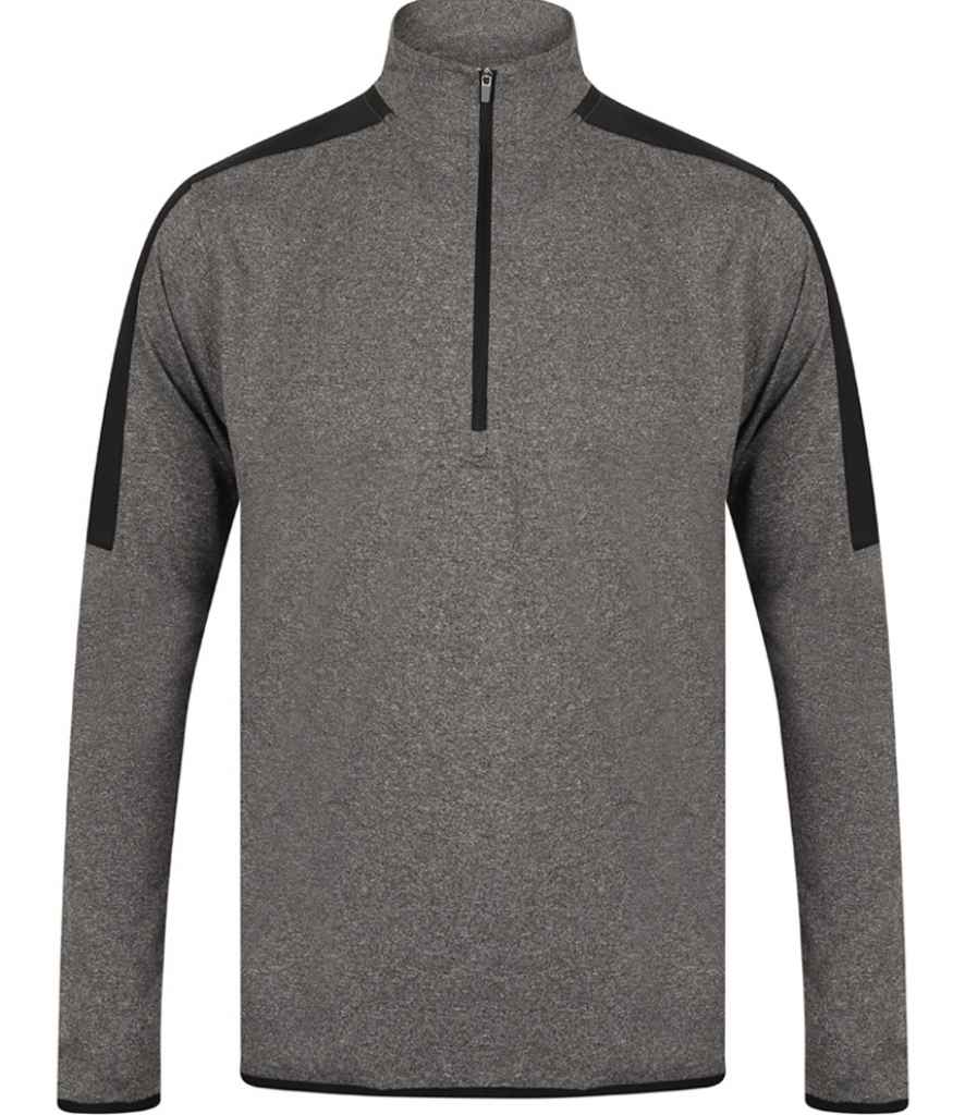Finden and Hales Contrast Zip Neck Midlayer Top in by Finden + Hales — Custom branded clothing by Print Press, featuring premium embroidery produced in our specialist print lab in the UK.