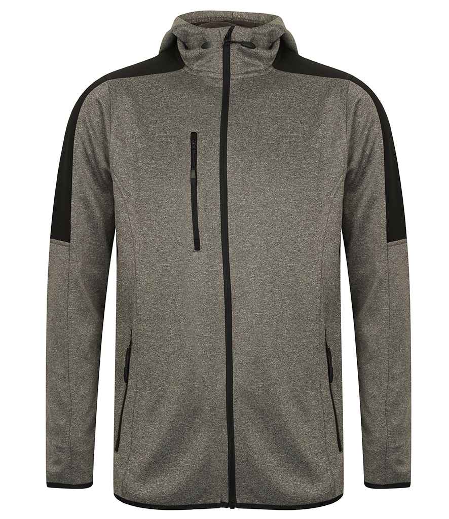 Finden and Hales Active Soft Shell Jacket in Dark Grey Marl Black by Finden + Hales — Custom branded clothing by Print Press, featuring premium embroidery produced in our specialist print lab in the UK.