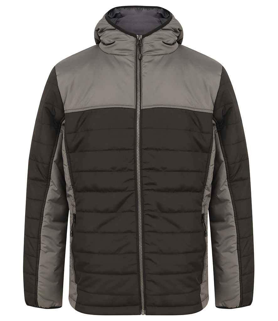 Finden and Hales Contrast Padded Jacket in by Finden + Hales — Custom branded clothing by Print Press, featuring premium embroidery produced in our specialist print lab in the UK.
