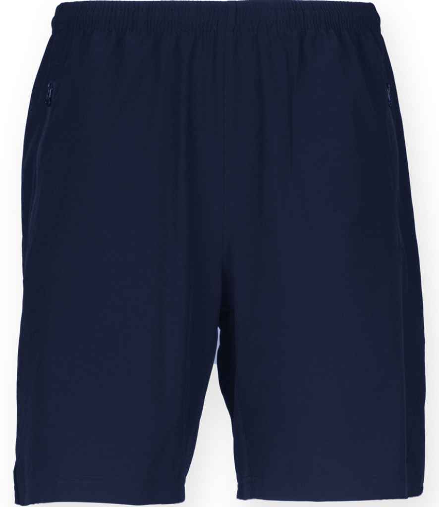 Finden and Hales Pro Stretch Sport Shorts in Navy by Finden + Hales — Custom branded clothing by Print Press, featuring premium embroidery produced in our specialist print lab in the UK.