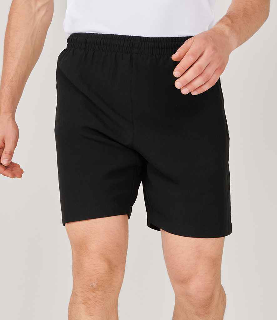 Finden and Hales Microfibre Shorts in Black by Finden + Hales — Custom branded clothing by Print Press, featuring premium embroidery produced in our specialist print lab in the UK.