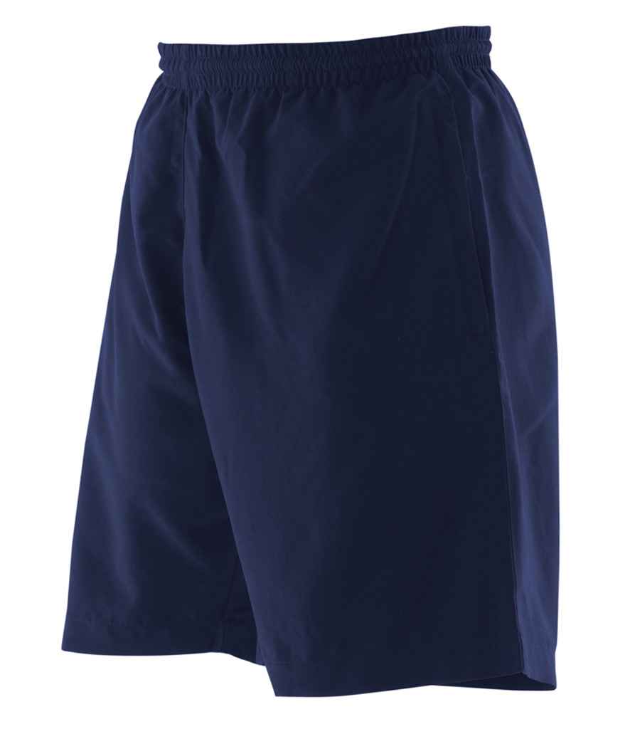 Finden and Hales Ladies Microfibre Shorts in Navy by Finden + Hales — Custom branded clothing by Print Press, featuring premium embroidery produced in our specialist print lab in the UK.
