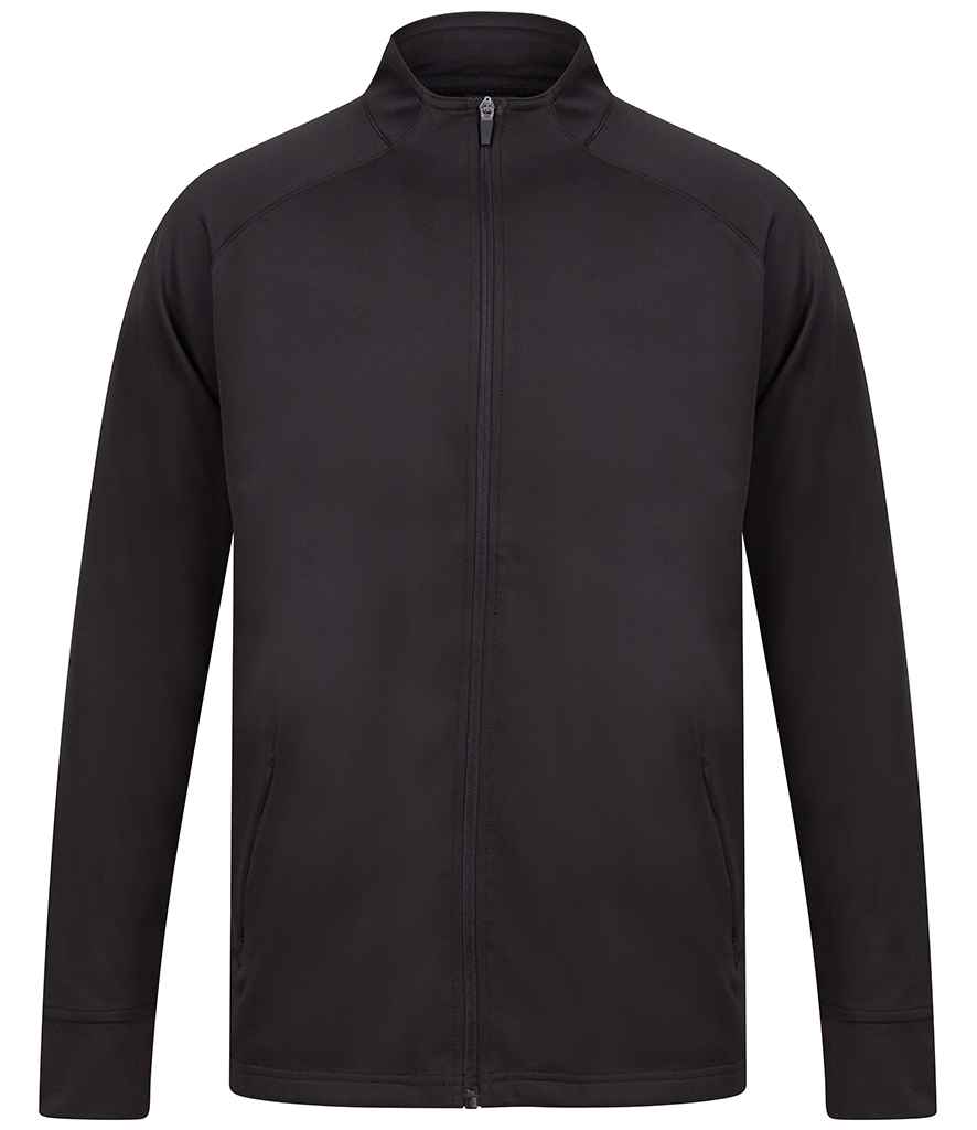 Finden and Hales Knitted Tracksuit Top in Black Black by Finden + Hales — Custom branded clothing by Print Press, featuring premium embroidery produced in our specialist print lab in the UK.