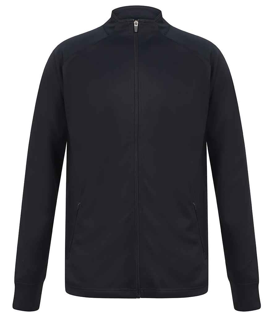 Finden and Hales Knitted Tracksuit Top in Navy Navy by Finden + Hales — Custom branded clothing by Print Press, featuring premium embroidery produced in our specialist print lab in the UK.