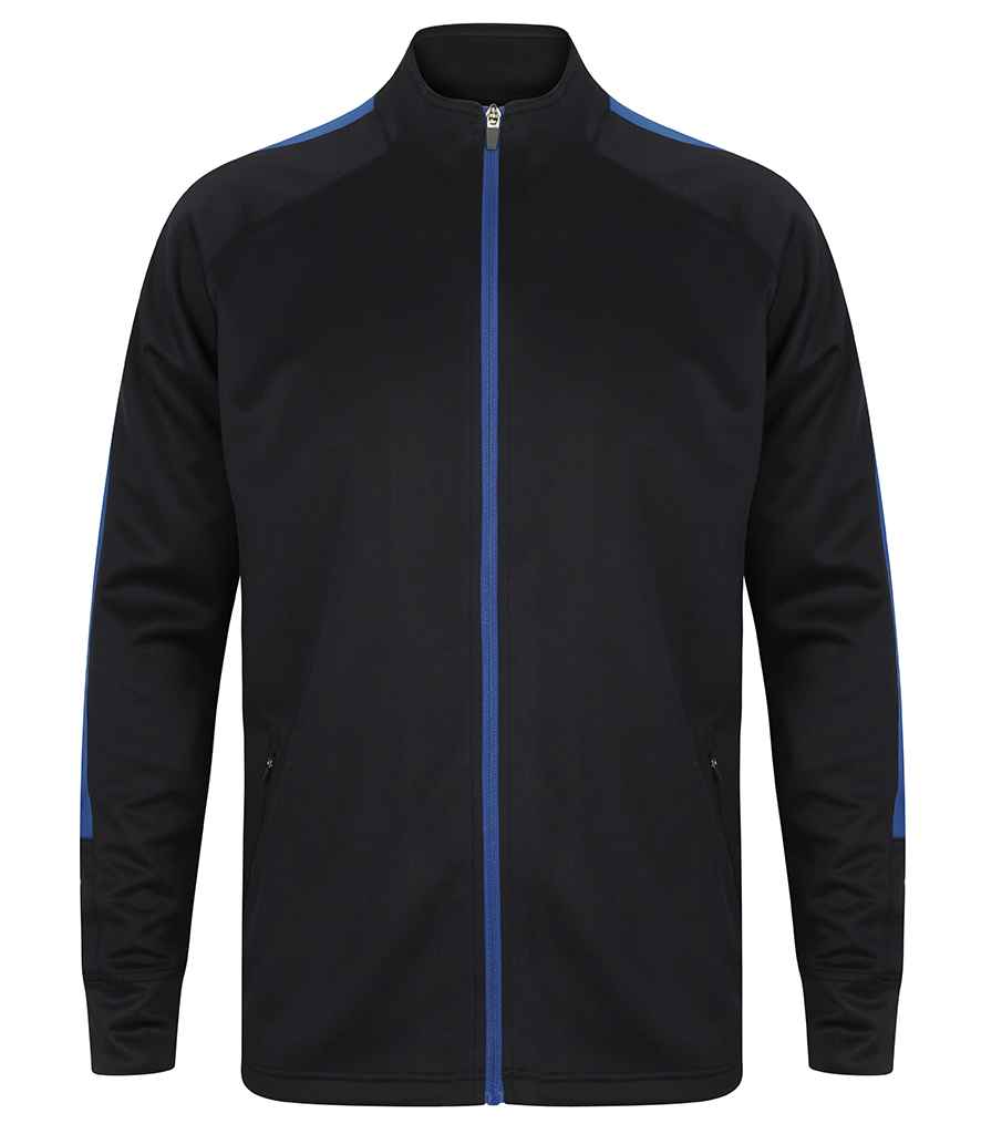 Finden and Hales Knitted Tracksuit Top in Navy Royal Blue by Finden + Hales — Custom branded clothing by Print Press, featuring premium embroidery produced in our specialist print lab in the UK.