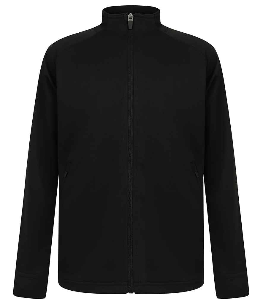 Finden and Hales Kids Knitted Tracksuit Top in Black Black by Finden + Hales — Custom branded clothing by Print Press, featuring premium embroidery produced in our specialist print lab in the UK.