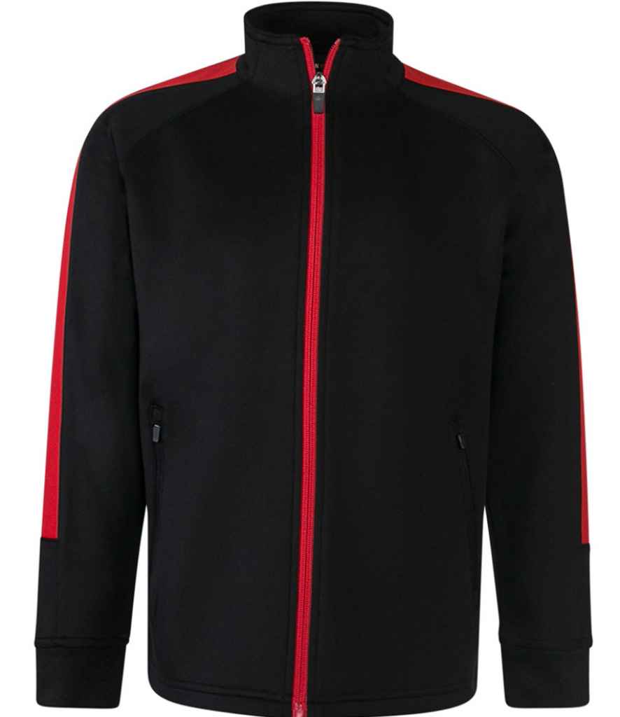 Finden and Hales Kids Knitted Tracksuit Top in Black Red by Finden + Hales — Custom branded clothing by Print Press, featuring premium embroidery produced in our specialist print lab in the UK.