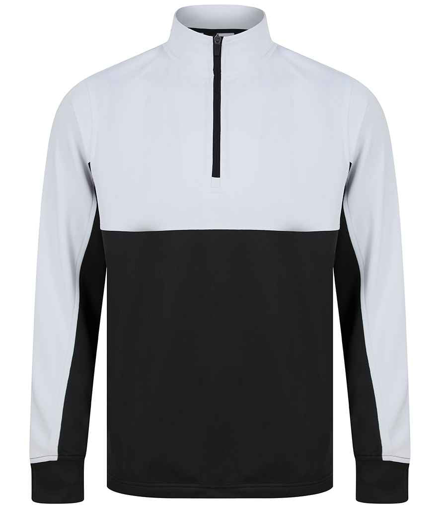 Finden and Hales Kids 1/4 Zip Tracksuit Top in Black White by Finden + Hales — Custom branded clothing by Print Press, featuring premium embroidery produced in our specialist print lab in the UK.