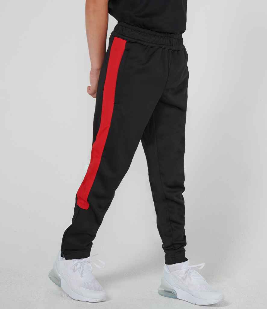 Finden and Hales Kids Knitted Tracksuit Pants in Black Red by Finden + Hales — Custom branded clothing by Print Press, featuring premium embroidery produced in our specialist print lab in the UK.