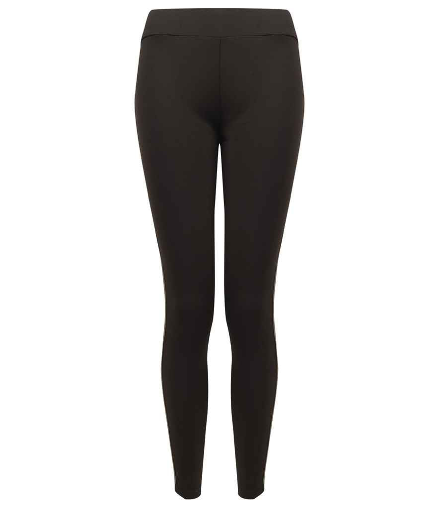 Finden and Hales Ladies Contrast Team Leggings in Black Gunmetal by Finden + Hales — Custom branded clothing by Print Press, featuring premium embroidery produced in our specialist print lab in the UK.
