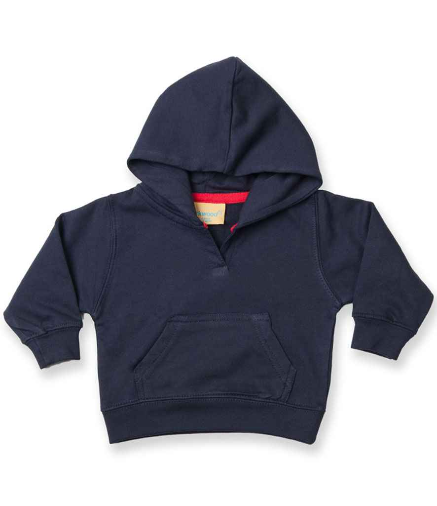 Larkwood Baby/Toddler Hooded Sweatshirt in by Larkwood — Custom branded clothing by Print Press, featuring premium embroidery produced in our specialist print lab in the UK.