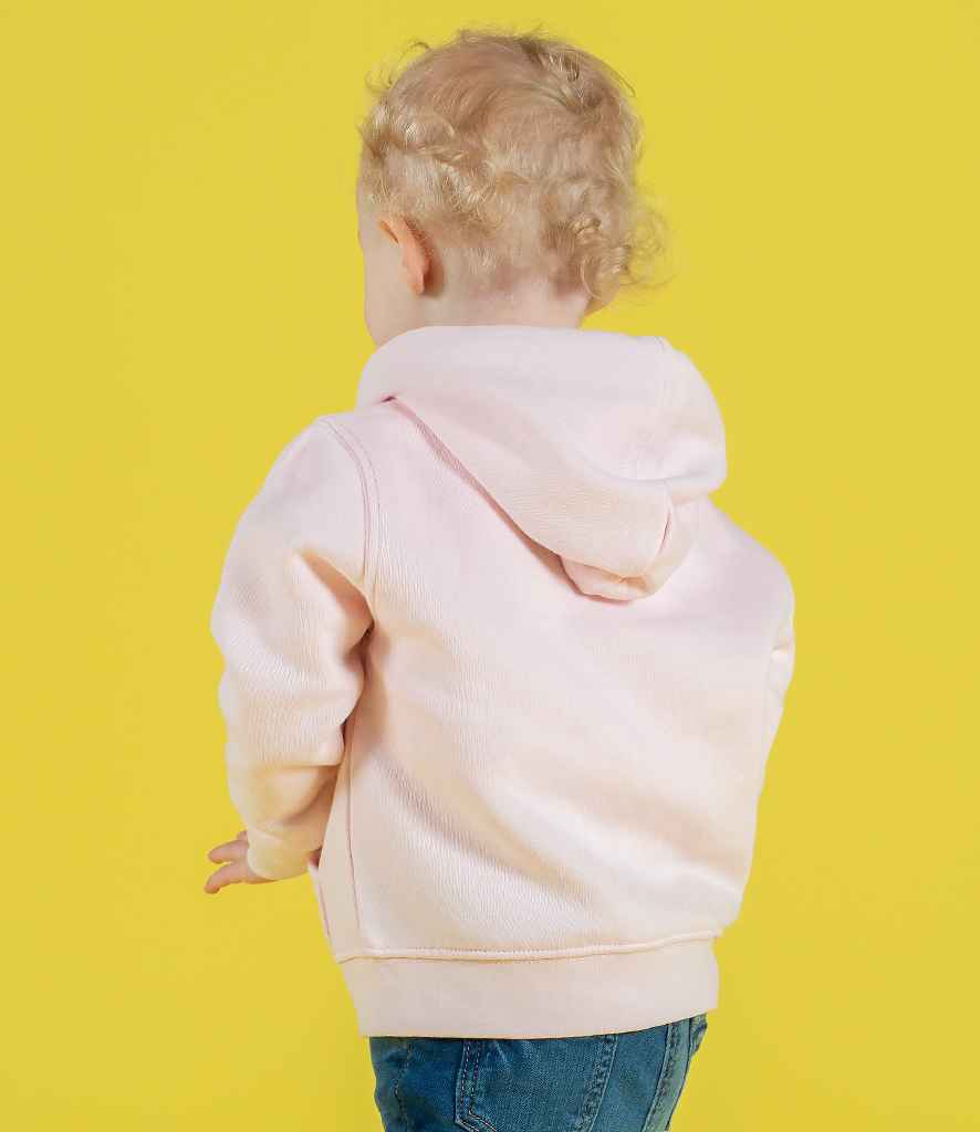 Larkwood Baby/Toddler Zip Hooded Sweatshirt in Pale Pink by Larkwood — Custom branded clothing by Print Press, featuring premium embroidery produced in our specialist print lab in the UK.