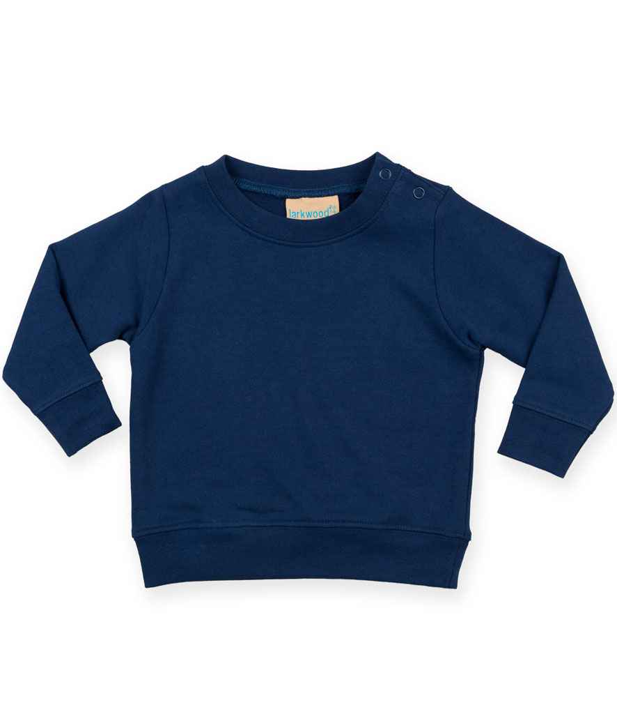 Larkwood Baby/Toddler Sweatshirt in Navy by Larkwood — Custom branded clothing by Print Press, featuring premium embroidery produced in our specialist print lab in the UK.