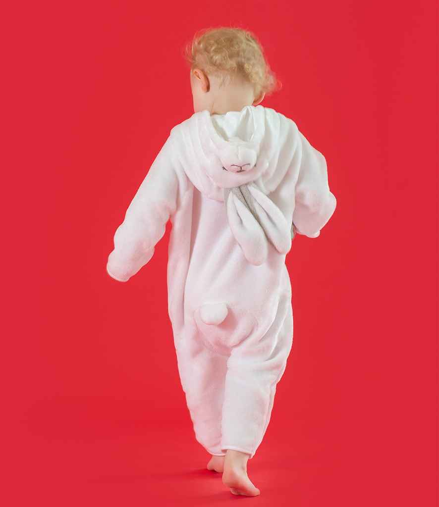 Larkwood Baby/Toddler Rabbit All In One in White by Larkwood — Custom branded clothing by Print Press, featuring premium embroidery produced in our specialist print lab in the UK.