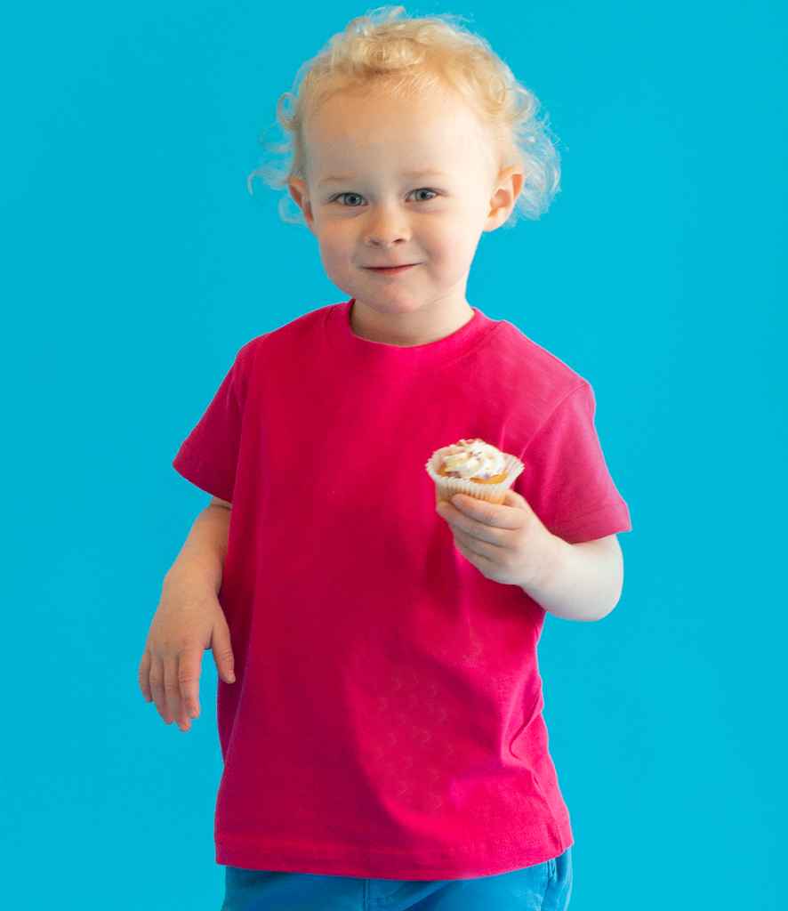 Larkwood Baby/Toddler T-Shirt in Fuchsia by Larkwood — Custom branded clothing by Print Press, featuring premium embroidery produced in our specialist print lab in the UK.