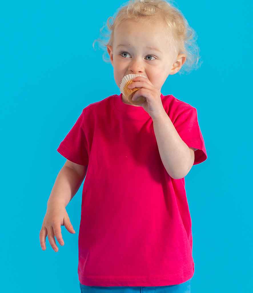 Larkwood Baby/Toddler T-Shirt in by Larkwood — Custom branded clothing by Print Press, featuring premium embroidery produced in our specialist print lab in the UK.