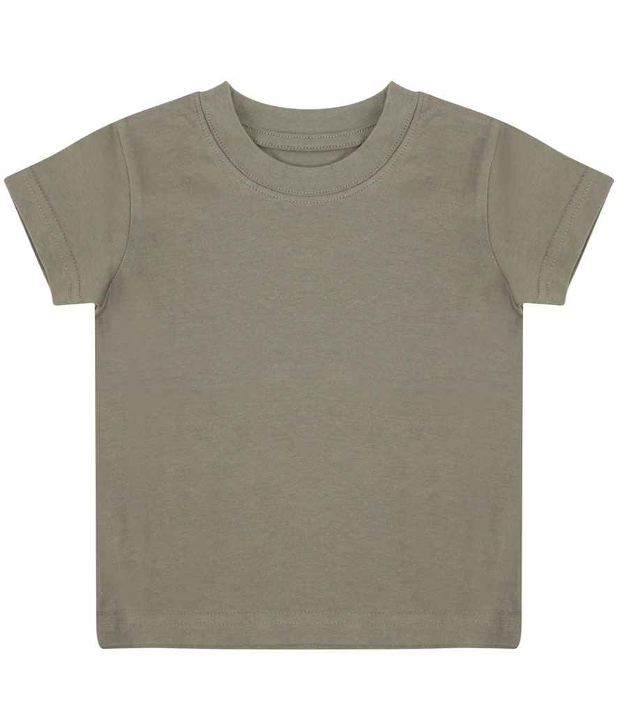 Larkwood Baby/Toddler T-Shirt in Khaki by Larkwood — Custom branded clothing by Print Press, featuring premium embroidery produced in our specialist print lab in the UK.