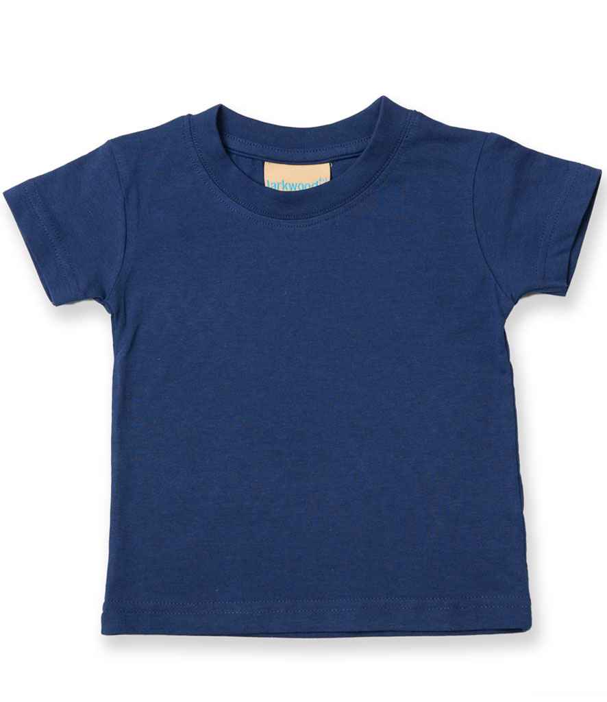Larkwood Baby/Toddler T-Shirt in Navy by Larkwood — Custom branded clothing by Print Press, featuring premium embroidery produced in our specialist print lab in the UK.