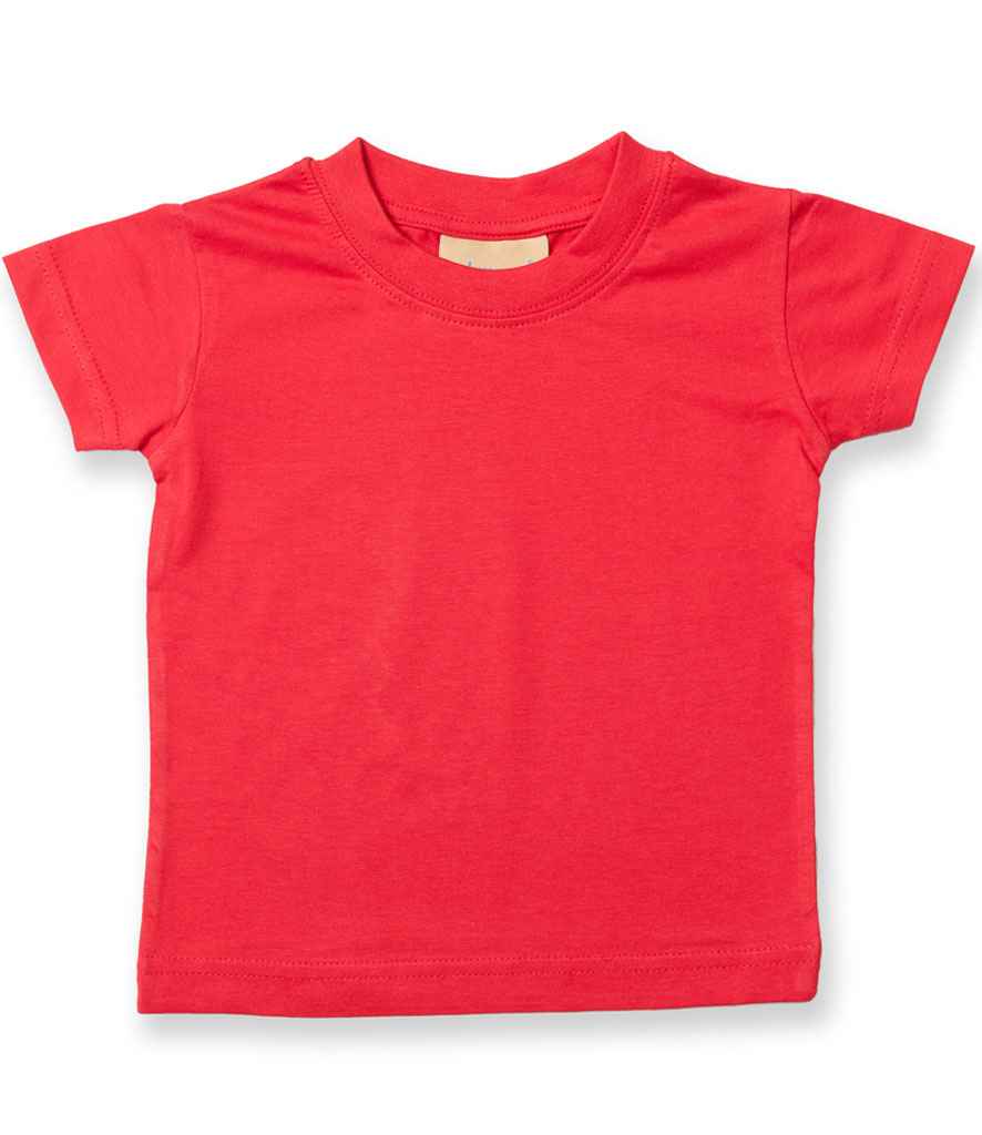 Larkwood Baby/Toddler T-Shirt in Red by Larkwood — Custom branded clothing by Print Press, featuring premium embroidery produced in our specialist print lab in the UK.