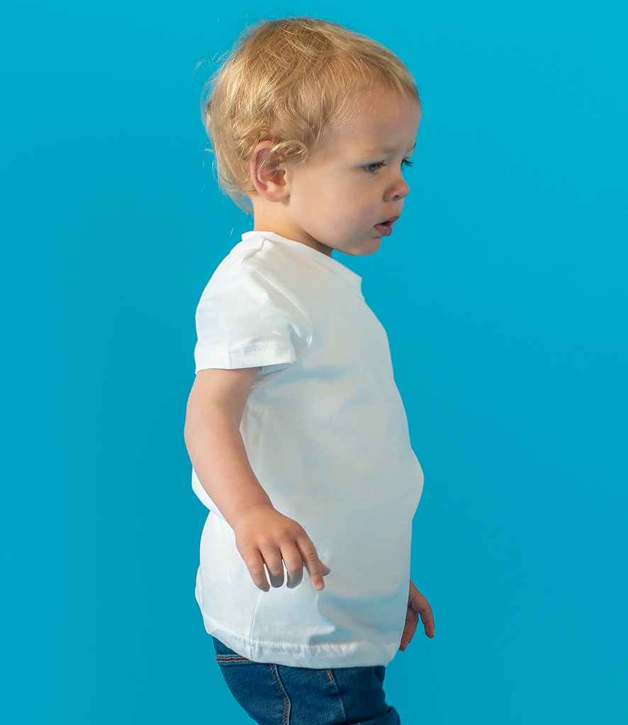 Larkwood Baby/Toddler T-Shirt in by Larkwood — Custom branded clothing by Print Press, featuring premium embroidery produced in our specialist print lab in the UK.