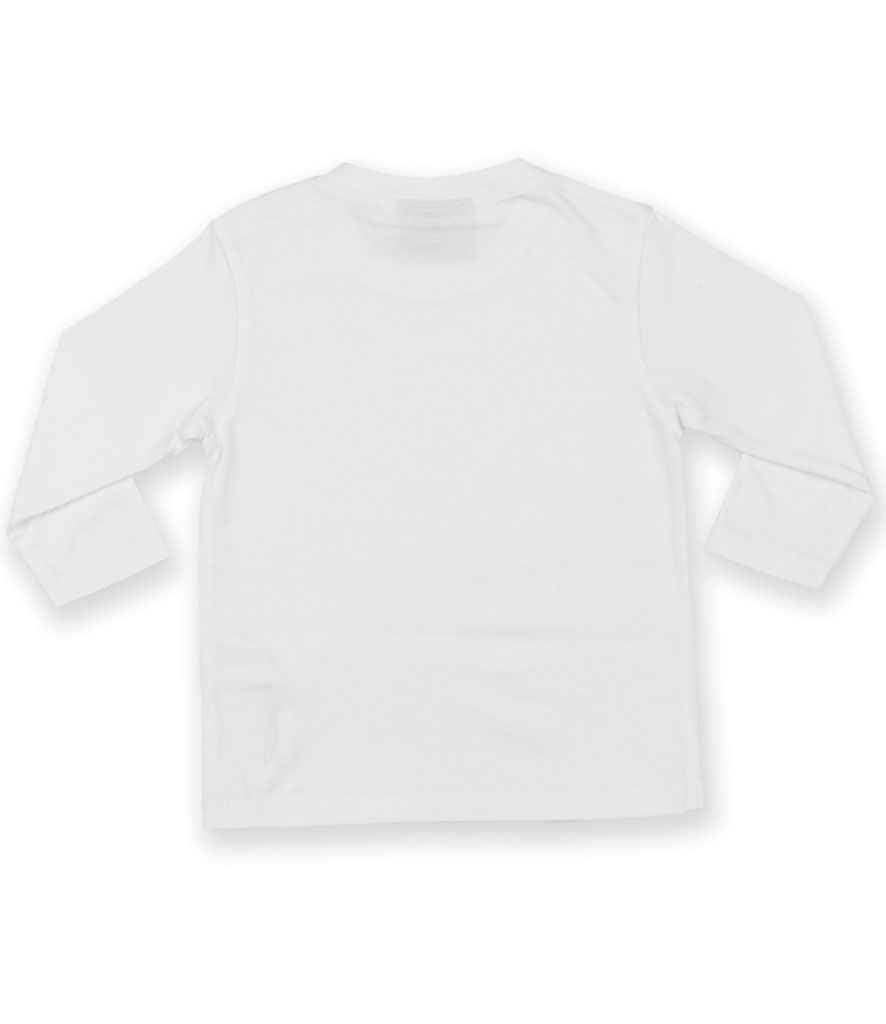 Larkwood Baby/Toddler Long Sleeve T-Shirt in by Larkwood — Custom branded clothing by Print Press, featuring premium embroidery produced in our specialist print lab in the UK.