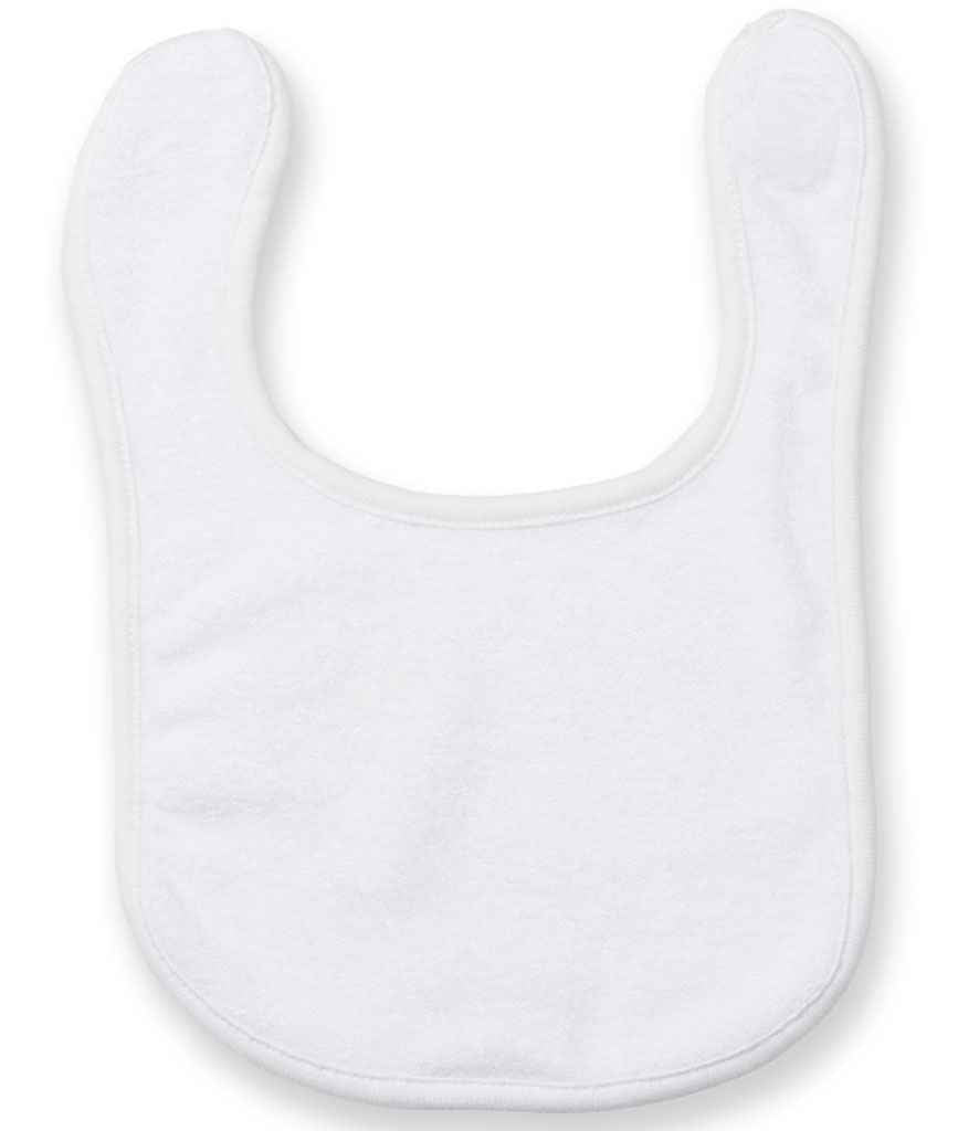 Larkwood Baby/Toddler Terry Bib in ONE White by Larkwood — Custom branded clothing by Print Press, featuring premium embroidery produced in our specialist print lab in the UK.