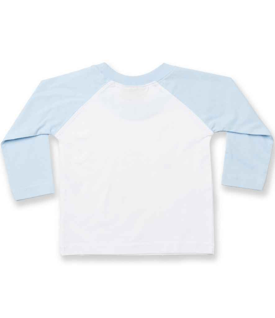 Larkwood Baby/Toddler Long Sleeve Baseball T-Shirt in by Larkwood — Custom branded clothing by Print Press, featuring premium embroidery produced in our specialist print lab in the UK.