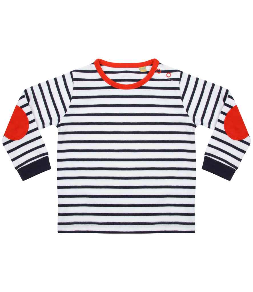 Larkwood Baby/Toddler Striped Long Sleeve T-Shirt in by Larkwood — Custom branded clothing by Print Press, featuring premium embroidery produced in our specialist print lab in the UK.