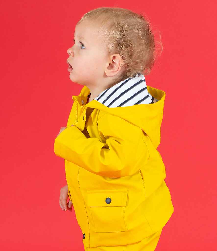 Larkwood Baby/Toddler Rain Jacket in by Larkwood — Custom branded clothing by Print Press, featuring premium embroidery produced in our specialist print lab in the UK.