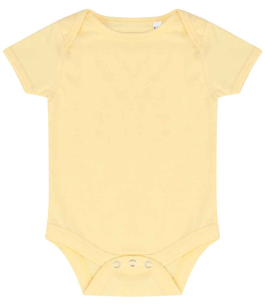 Larkwood Essential Short Sleeve Baby Bodysuit in Pale Yellow by Larkwood — Custom branded clothing by Print Press, featuring premium embroidery produced in our specialist print lab in the UK.