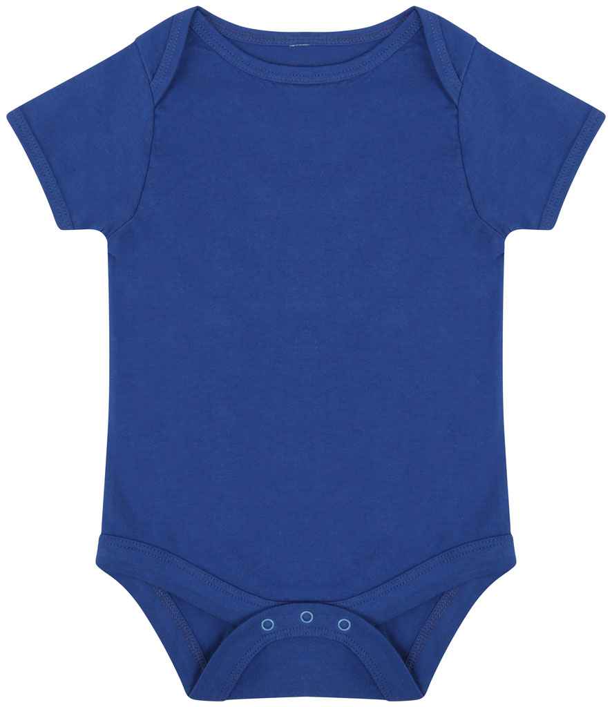 Larkwood Essential Short Sleeve Baby Bodysuit in Royal Blue by Larkwood — Custom branded clothing by Print Press, featuring premium embroidery produced in our specialist print lab in the UK.