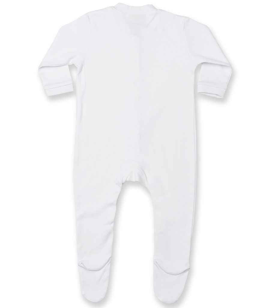 Larkwood Baby Sleepsuit in White by Larkwood — Custom branded clothing by Print Press, featuring premium embroidery produced in our specialist print lab in the UK.