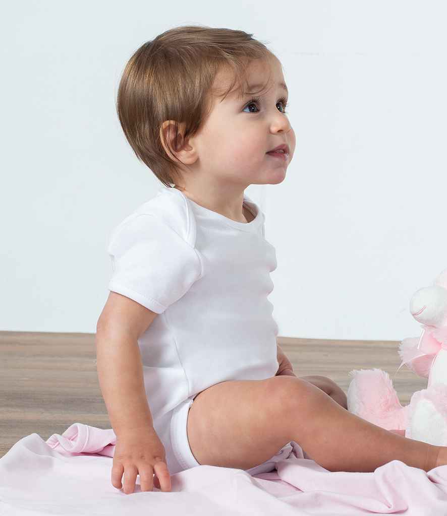 Larkwood Baby Bodysuit in White White by Larkwood — Custom branded clothing by Print Press, featuring premium embroidery produced in our specialist print lab in the UK.