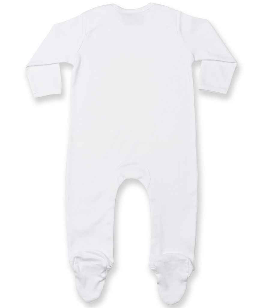 Larkwood Contrast Baby Sleepsuit in by Larkwood — Custom branded clothing by Print Press, featuring premium embroidery produced in our specialist print lab in the UK.