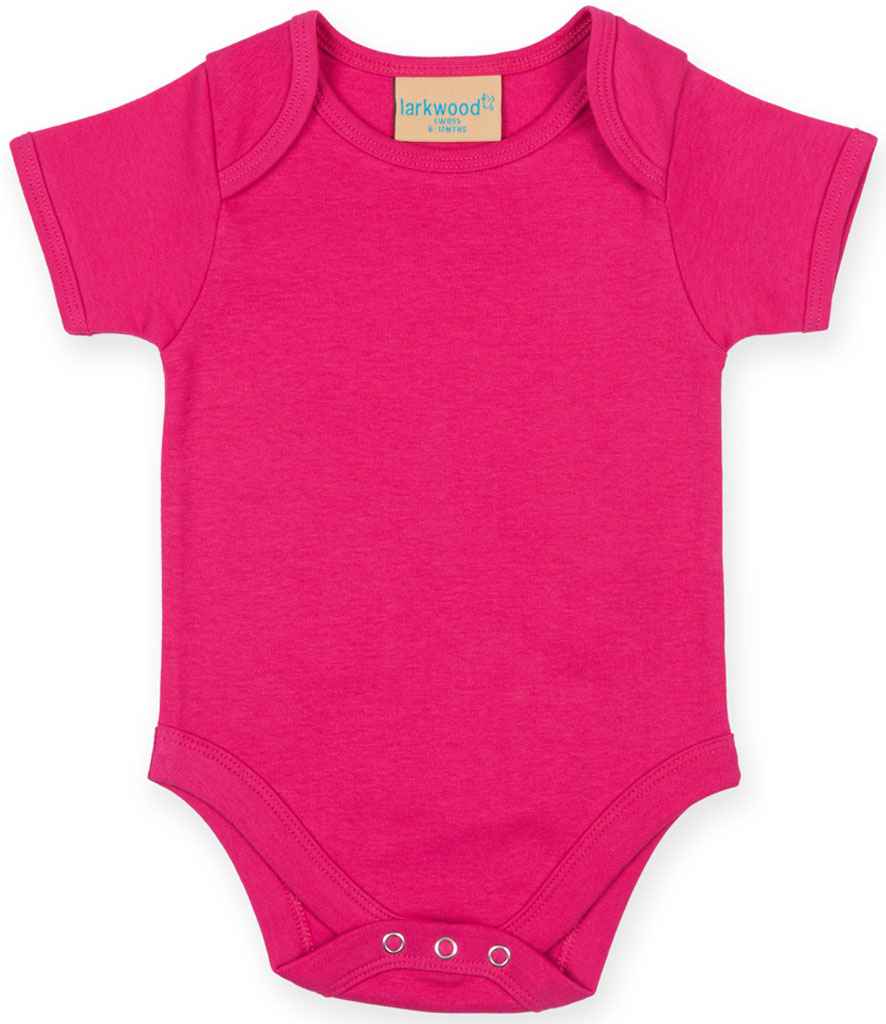 Larkwood Short Sleeve Baby Bodysuit in by Larkwood — Custom branded clothing by Print Press, featuring premium embroidery produced in our specialist print lab in the UK.