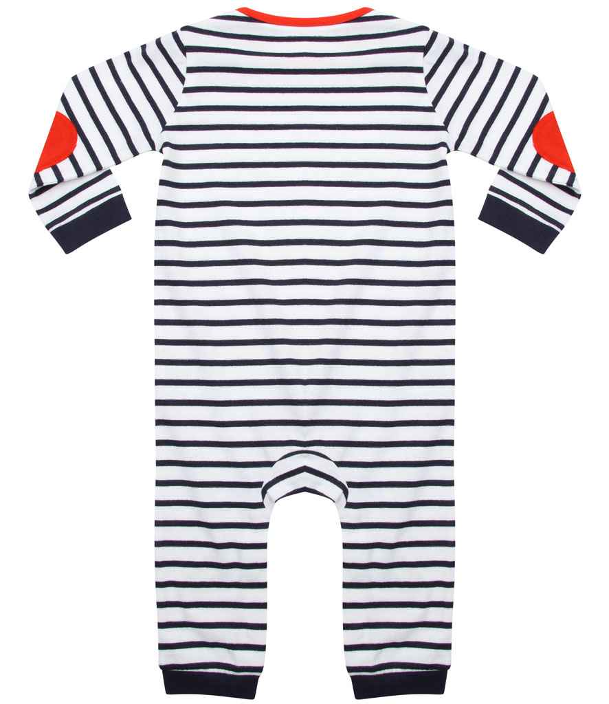 Larkwood Baby Long Sleeve Striped Bodysuit in by Larkwood — Custom branded clothing by Print Press, featuring premium embroidery produced in our specialist print lab in the UK.
