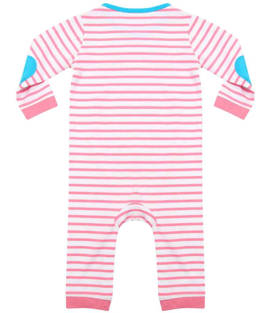 Larkwood Baby Long Sleeve Striped Bodysuit in by Larkwood — Custom branded clothing by Print Press, featuring premium embroidery produced in our specialist print lab in the UK.