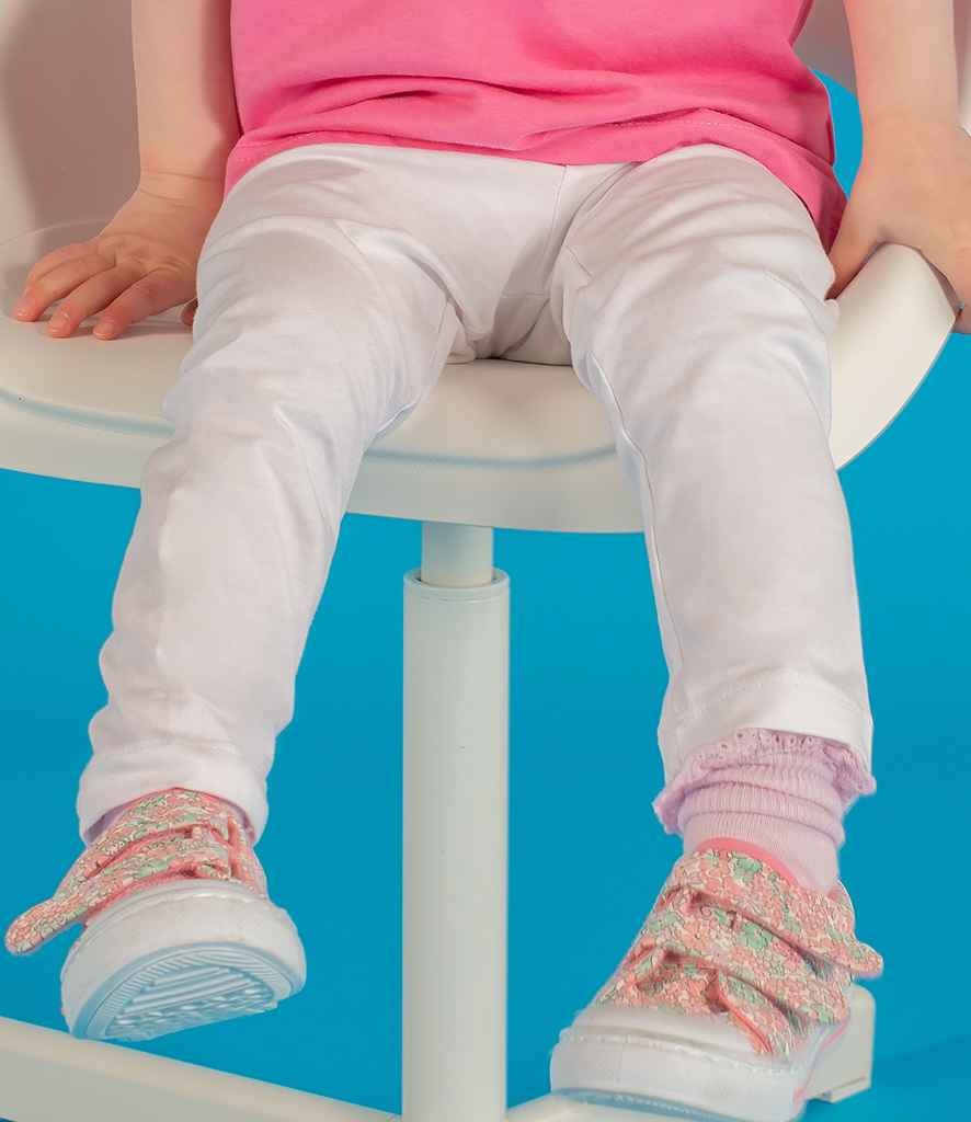Larkwood Baby/Toddler Leggings in White by Larkwood — Custom branded clothing by Print Press, featuring premium embroidery produced in our specialist print lab in the UK.