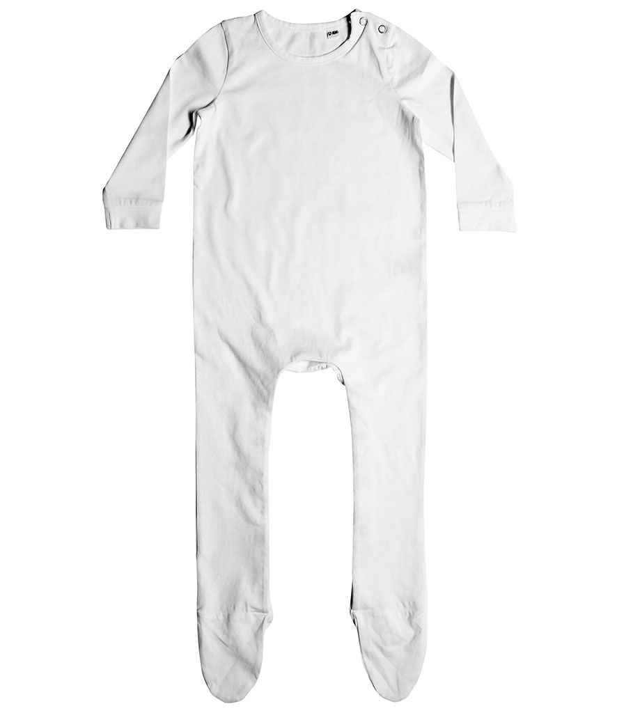 Larkwood Organic Baby Sleepsuit in by Larkwood — Custom branded clothing by Print Press, featuring premium embroidery produced in our specialist print lab in the UK.