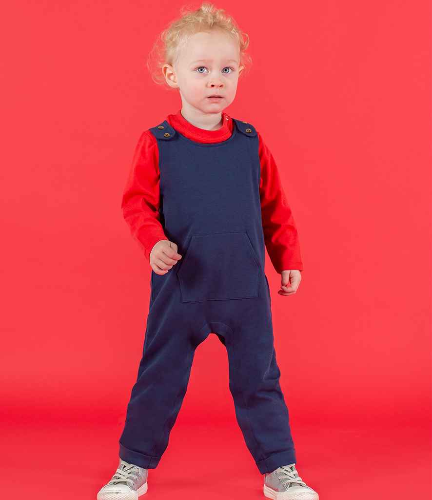 Larkwood Baby/Toddler Organic Cotton Dungarees in Navy by Larkwood — Custom branded clothing by Print Press, featuring premium embroidery produced in our specialist print lab in the UK.